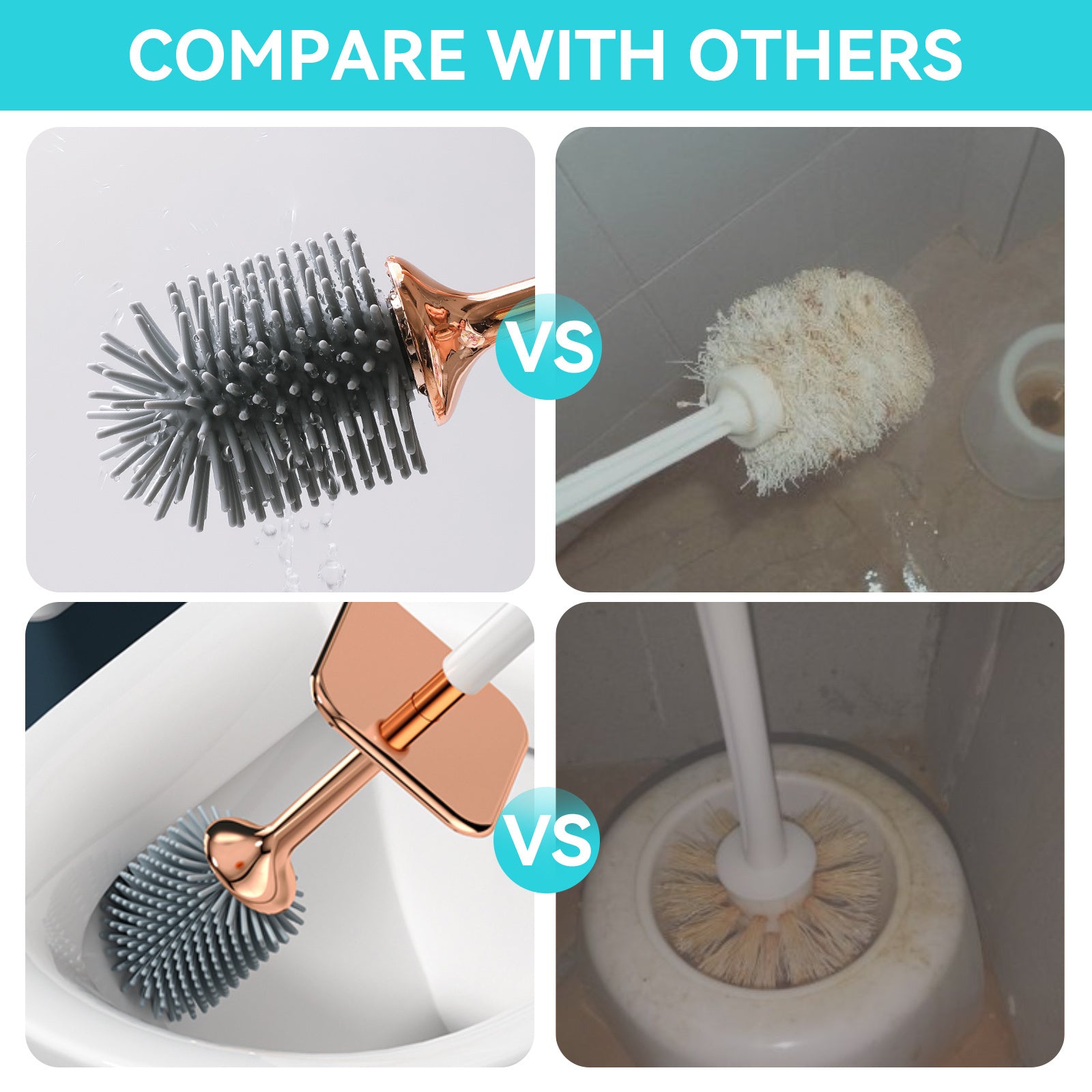 WC-Bürste mit Halter aus Silikon – Ergonomisch & Hygienisch